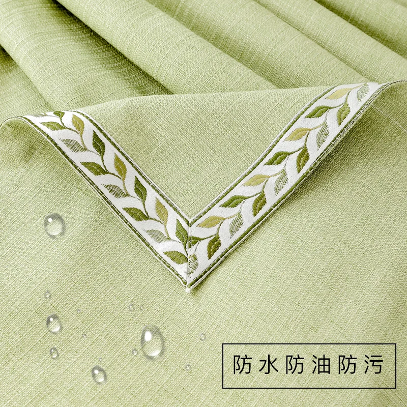 Waterproof Tablecloth Oilproof Table Cloth Solid Color Rectangle Tablecloth Europe Small Fresh Gree
