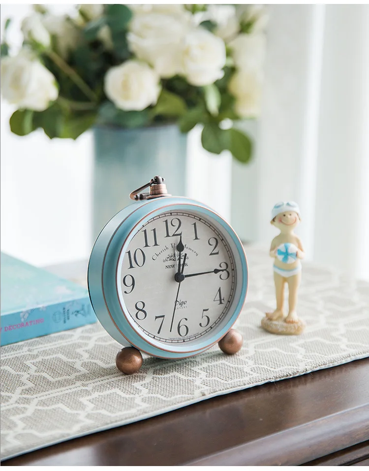 Простые средиземноморские бесшумные электронные часы ретро скандинавский будильник Wecker дома Спальня украшение указатель для детей