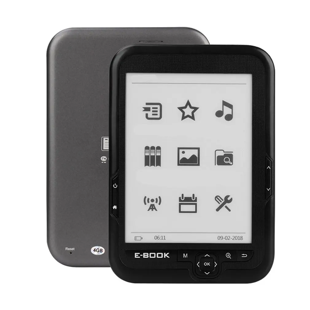 

BK6006 E-Book HD 6 inch E-ink 4G/8G/16G E-Reader Portable eBook Reader Comfort light Pro Book Photo Reader Play Music FM