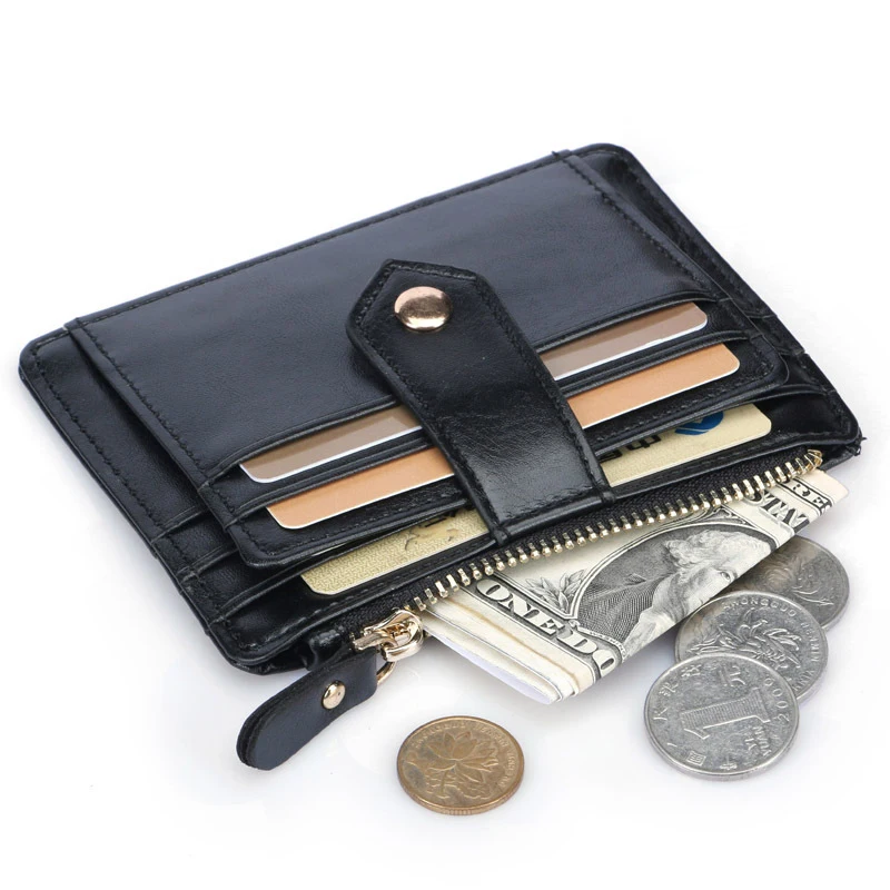 

Brand Card Holder Men Wallets Hasp & Zipper Coin Pocket Male Man Credit Cards Purse Black Small Wallet ID Card High Quality HOT