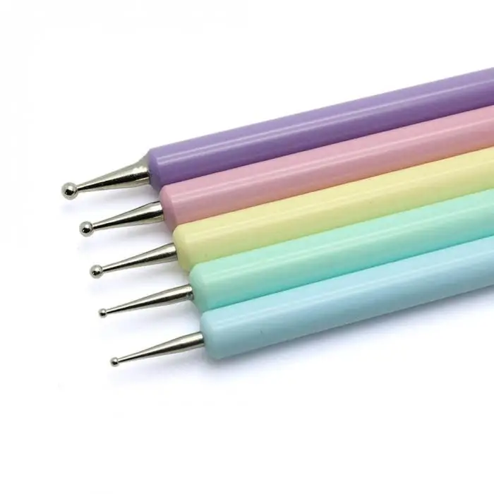 Pintura da Arte do Unha Way Pontilhando Caneta Ponta Dot Pintura Manicure Ferramentas Kit Kg66 5 Pçs - Set 2 7 pintura da arte do prego ponta dot