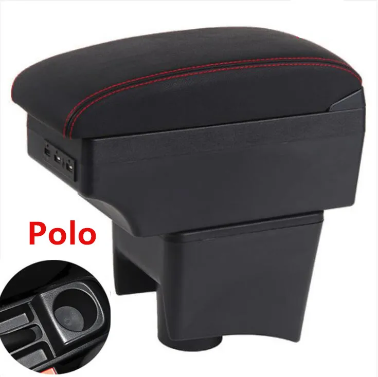 

For Volkswagen Polo Mk5 6R Vento 2010-2018 Dual Layer Armrest Arm Rest Center Centre Console Storage Box Tray 2012 2013 2014
