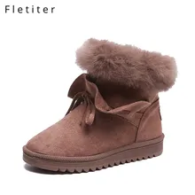 Fletiter/женские ботинки; зимние сапоги на платформе, увеличивающие рост; Женская водонепроницаемая Нескользящая зимняя обувь из толстого плюша; Размеры 35-40