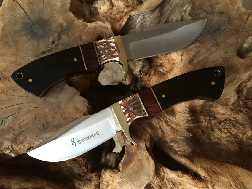 High Quality Browning Hunting Knife 7Cr17 Blade Camping Fixed Blade