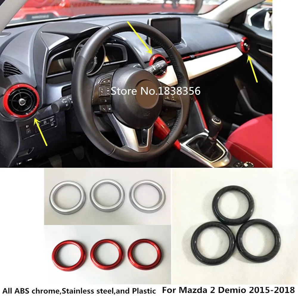 

Car air conditioner Vent outlet garnish Cover Decoration interior accessory frame trim For Mazda 2 Demio 2015 2016 2017 2018