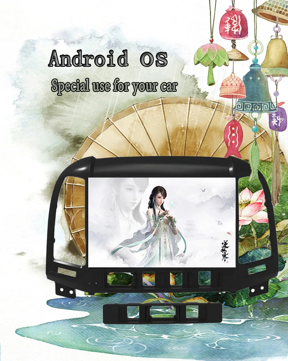 Best 1024*600 Octa Core Android 9.1 2din Car Radio DVD GPS For Hyundai Santa Fe 2006-2012 Head unit Radio recorder Auto Multimedia 3