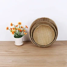 Ручной работы бамбука ремесло ручная Вязание мыть риса артефакт Слива Овощей Мешок для растений стиральная корзина кухня Организации