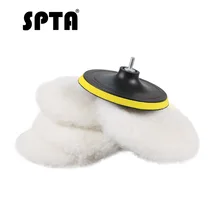 SPTA полировщик/буфер мягкий шерстяной берет и коврик с крюком и петлей и 5/"-11 Дрель адаптер для полировщика автомобиля полировка/полировка