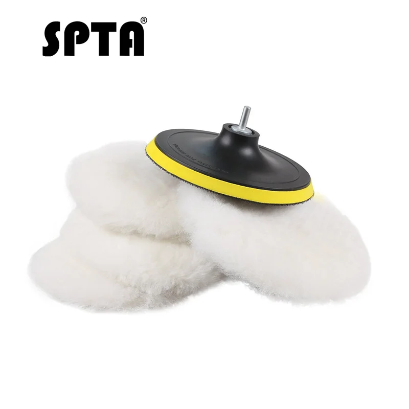 SPTA Car Polisher Buffer Soft Wool waxing Pad seal Hook Loop And 5/8 11 Thread Drill Adapter Auto Car Polisher Polishing Buffing|Waxing Sponge| - AliExpress