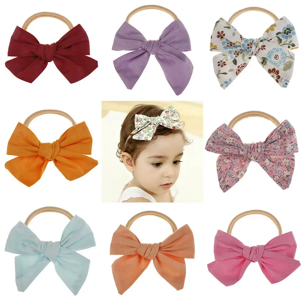 

Multiple Styles Baby Girl Flower Bow Hair Band Turban Knot Headbands Headwrap Random Colour 2019 New in Fashion
