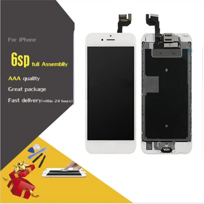 

AAA+++ Display For iPhone 6S Plus LCD Full Assembly With Camera Home Button Touch Screen Display Replacement Completed