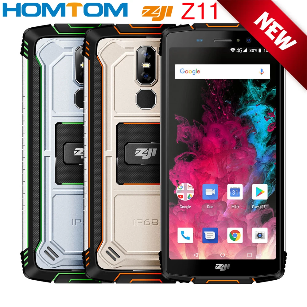 

HOMTOM ZOJI Z11 Mobile Phone IP68 5.99" MTK6750T Octa core Dual sim 10000mAh Android 8.1 Face unlock 4GB RAM 64GB ROM Smartphone