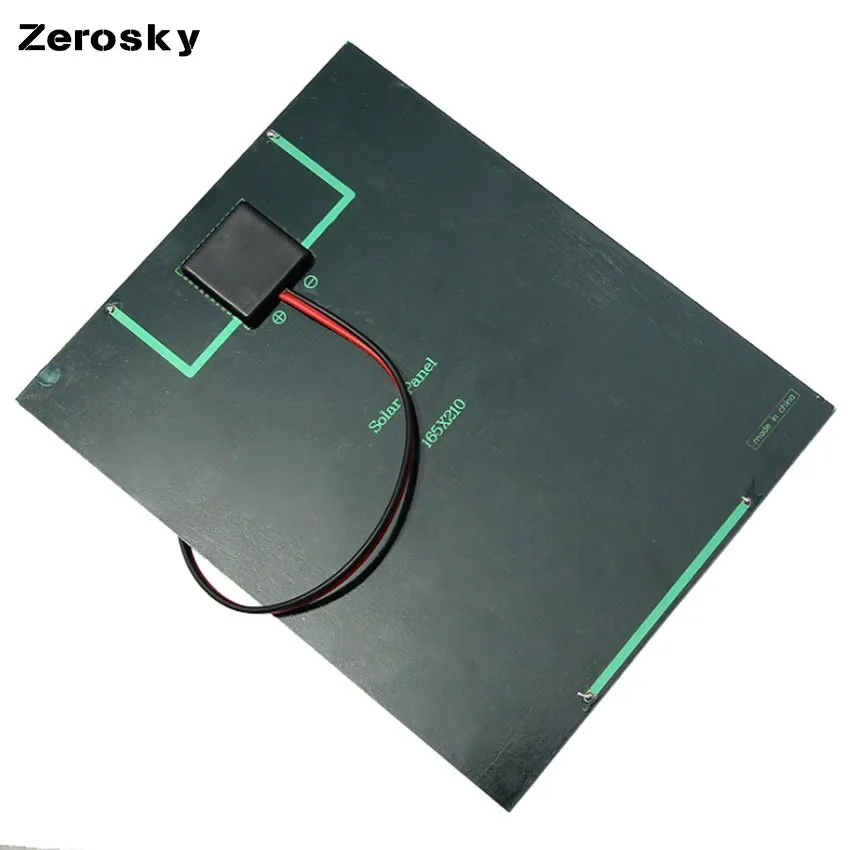 Zerosky 5 2W 18V Solar Cell Polycrystalline Solar Panel Crocodile Clip For Charging 12V Battery Solar