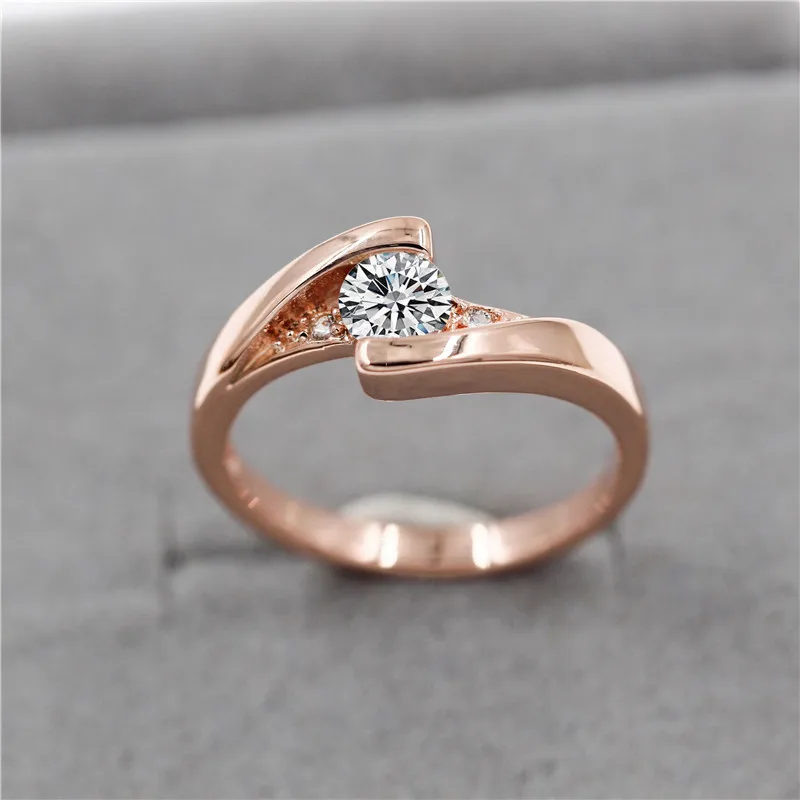 Almei 49% off Women's Ring Fashion Classic White Crystal Silver Color Commitment Rings Jewelry Wedding Engagement Girl Gift J045
