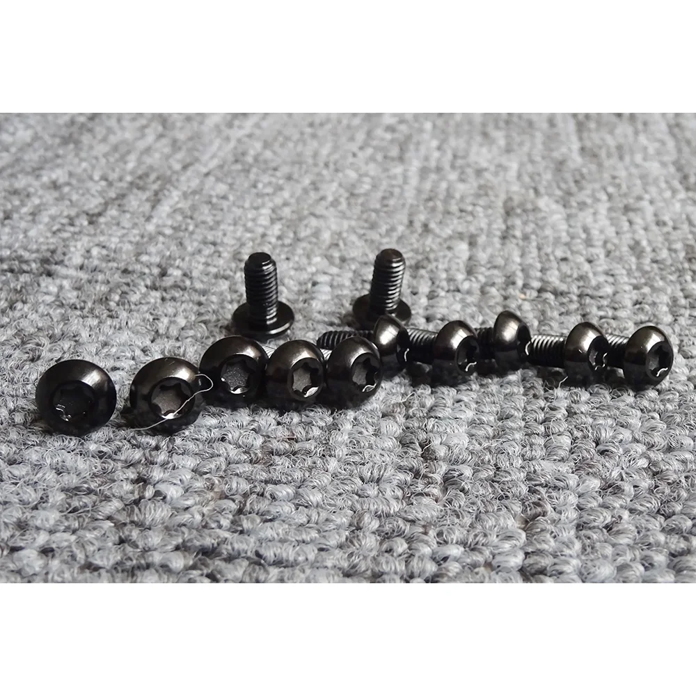

Black T25 Torx Titanium 12pcs M5x10mm Disk Brake Rotor Bolts TI MTB bicylce Bottle Holder Bolt Bike Water Bottle Cage Screw