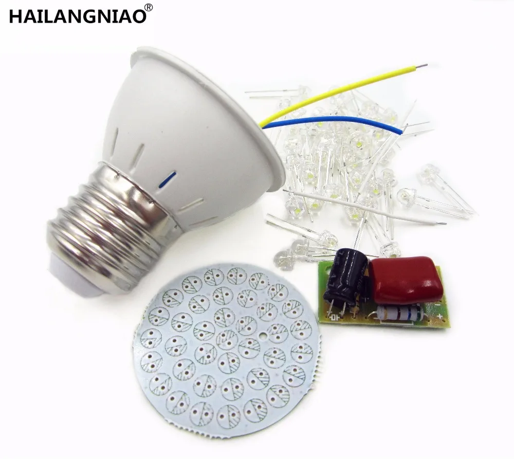 10pcs/lot Energy Saving 38 LEDs Lamps DIY Kits Electronic Suitein