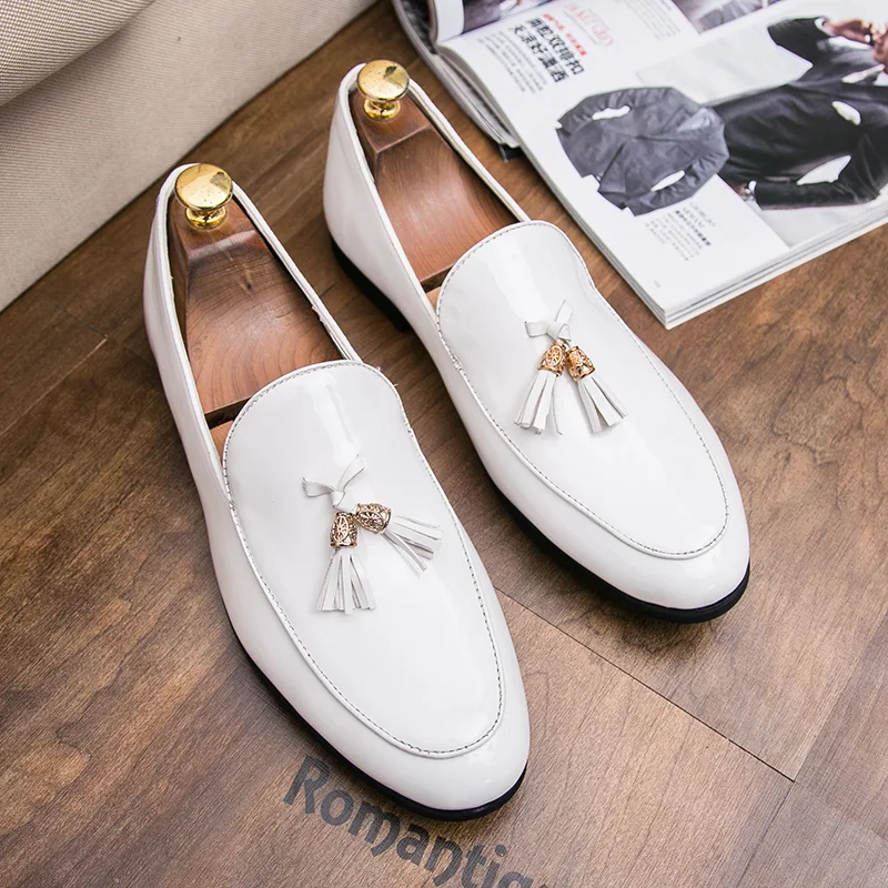 tassel patent leather shoes men luxury brand buisness flats glossy dress male footwear work office designer oxford shoes for men (29)