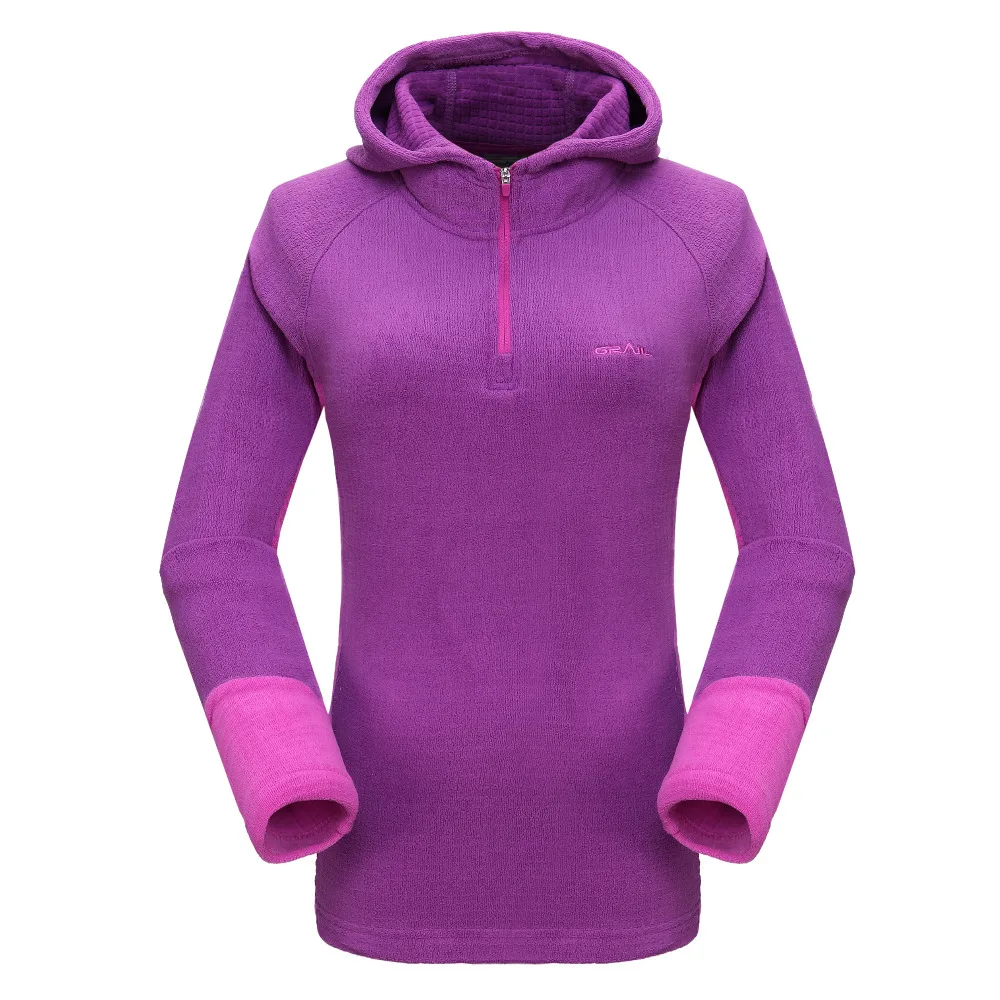 

GRAIL Polar Fleece Thermal Knit Hoodie Outdoor Sportswear Women Windproof Breathable for Running Camping Hiking 7320A