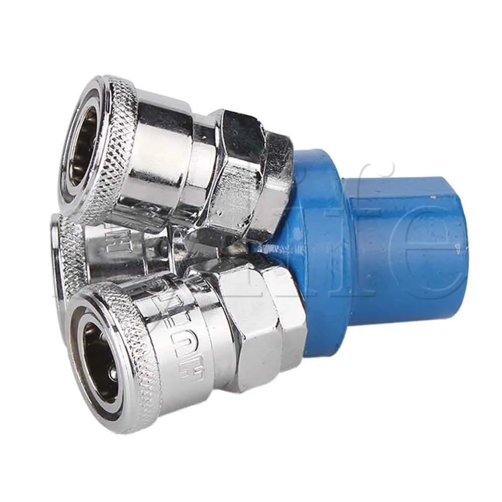 

New 3 Way Air Hose Quick Coupler Socket Connector 1/4" BSPT Small Air Resistance