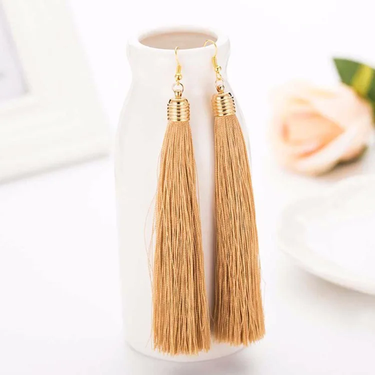 

CJZBLXLX04797 Long tassel earrings women Bosnian handmade earrings