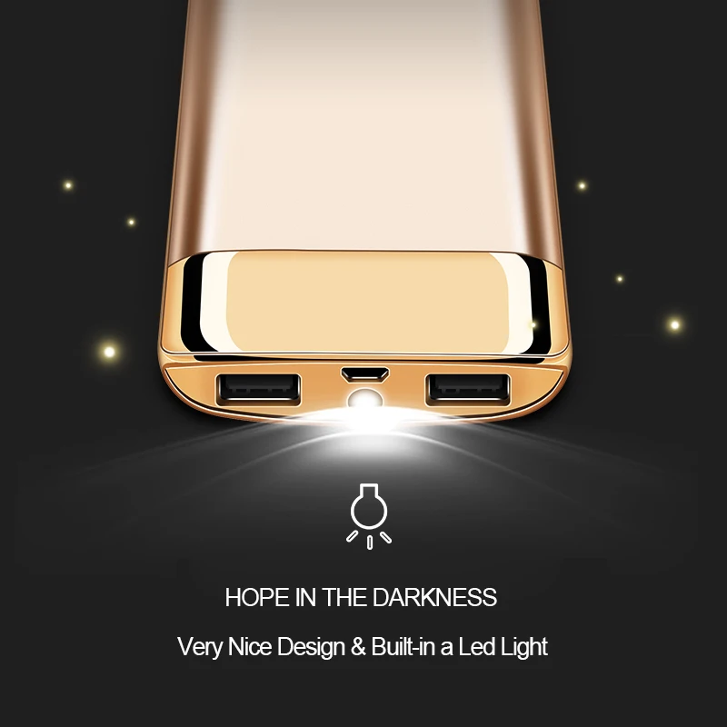 Tanie 2019 10000mah Power Bank zewnętrzna ładowarka do baterii LED Powerbank przenośna 2 USB ładowarka do telefonu komórkowego dla Xiao mi mi iphone X