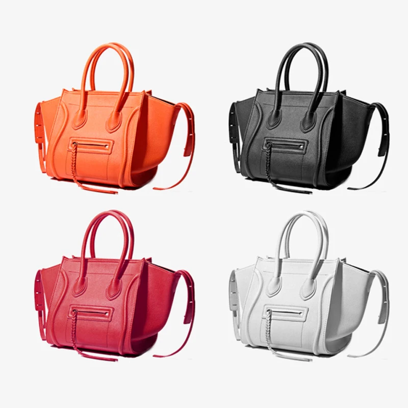 

2019 Women's Bags Smiley Face Leather PU Luxury Handbags Women Bags Designer Famous Brands Tote Bolsa
