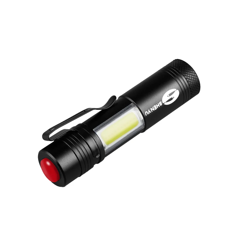 SHENYU удара мини-Penlight Cree светодиодный свет Портативный Cree Q5 светодиодный фонарик 4 Режим фокусировки факел Портативный строб лампы Фонари AA/14500