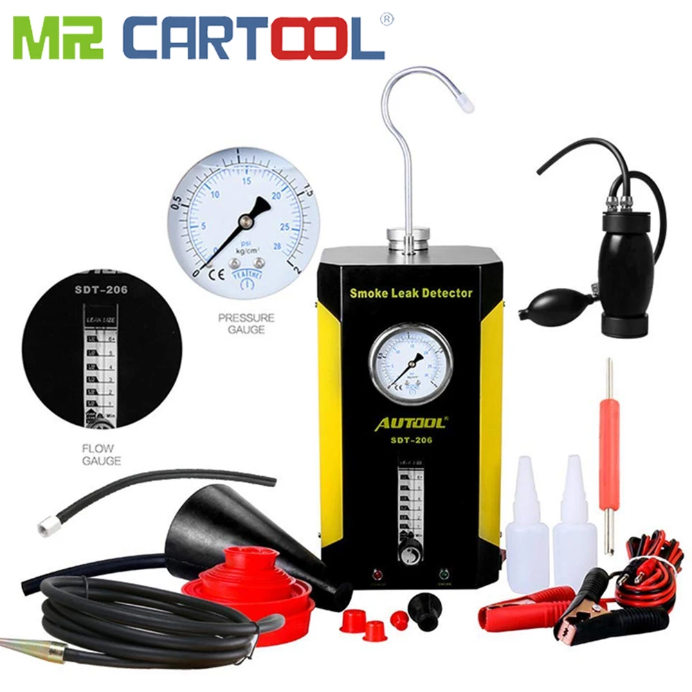 AUTOOL SDT 206 12V Car Pipe Smoke Leakage Detector Tester with Input