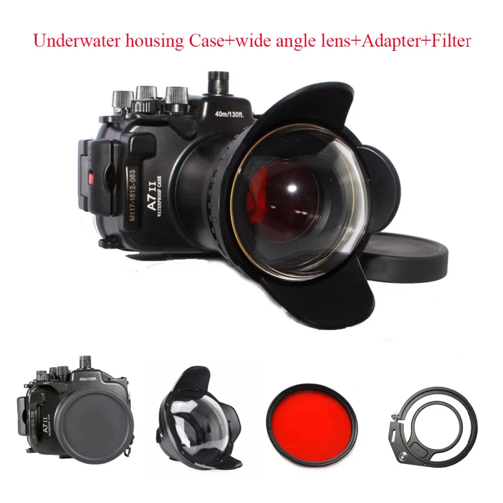 Водонепроницаемый чехол 40 м/130 футов для корпуса камеры Sony A7 II A7r A7s подводного +