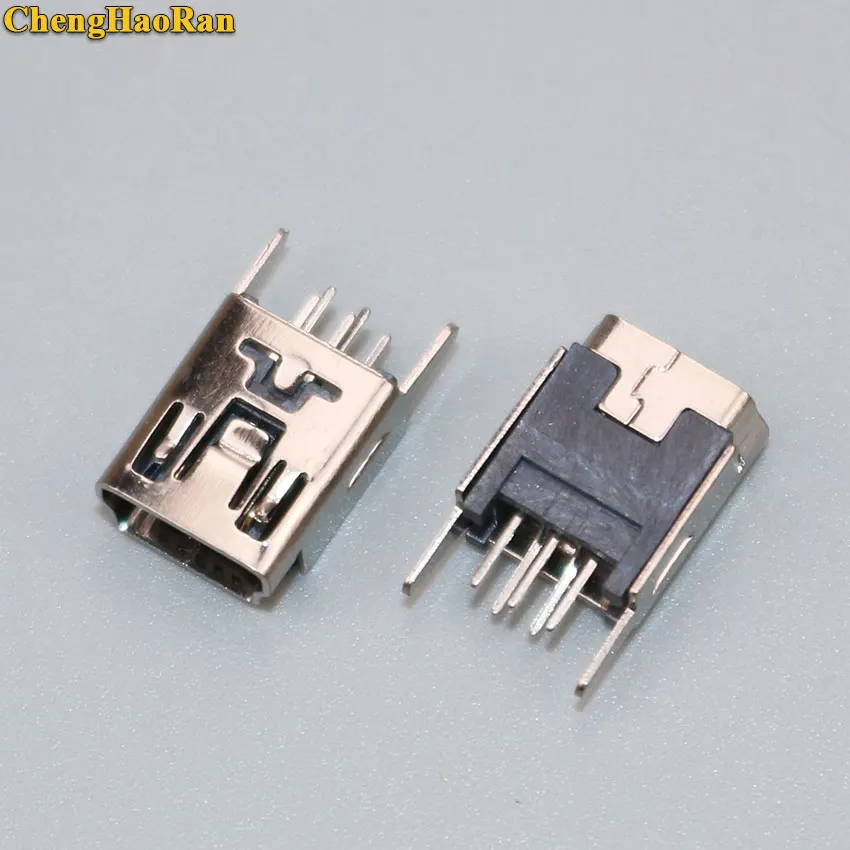 ChengHaoRan 1 10 шт. Mini USB Type B Female 5 Pin DIP вертикальное гнездо разъема ПП|Соединители| |