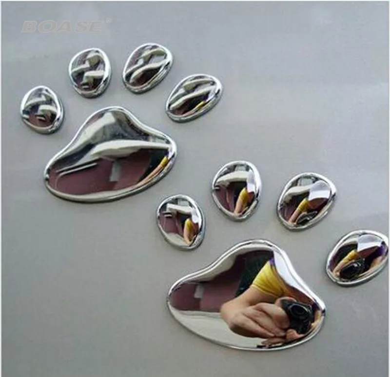 free shipping Car post cool dog footprints feet metal bear paw auto