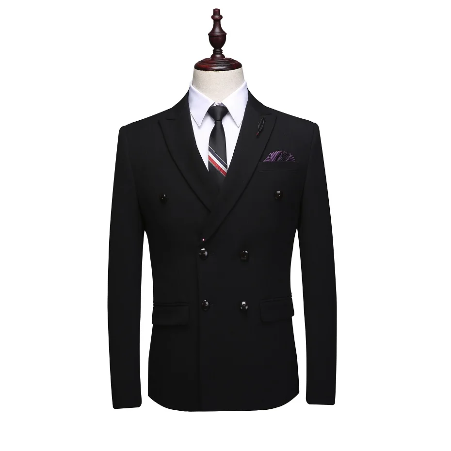 Double Breasted Suit Men New Men's Suits with Pants and Vest Gray Wedding Groom Tuxedo 3 Piece Suit Mens Formal Wear
