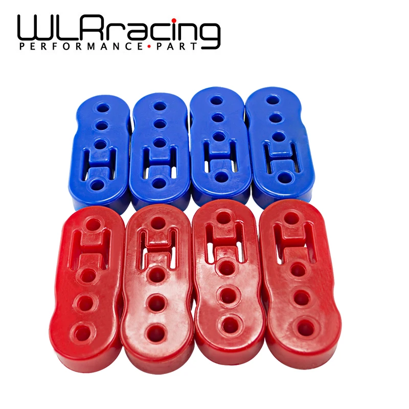 

WLR RACING - Universal 4pc/lot Polyurethane Exhaust/Muffler HANGER Lengthened Blue or Red WLR8950