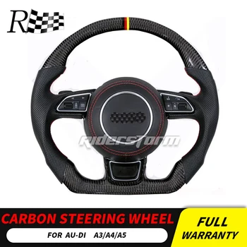 

customized steering wheel For Audi A3 A4 A5 A6 A7 Carbon Fiber Leather Steering Wheel Trims Universal Replacement Accessories