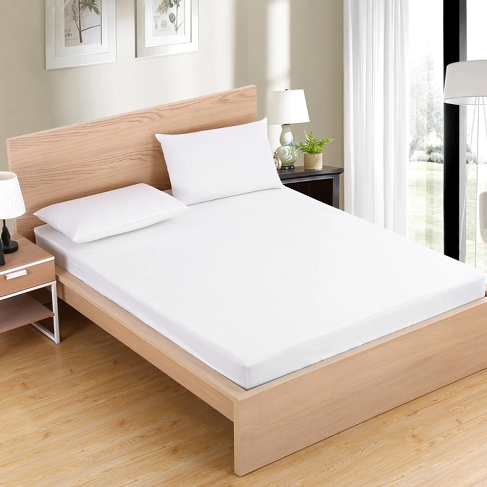

100% Cotton Bed Mattress Cover Mattress topper Protector Pad Fitted Sheet Bed Linens with Elastic single twin bed