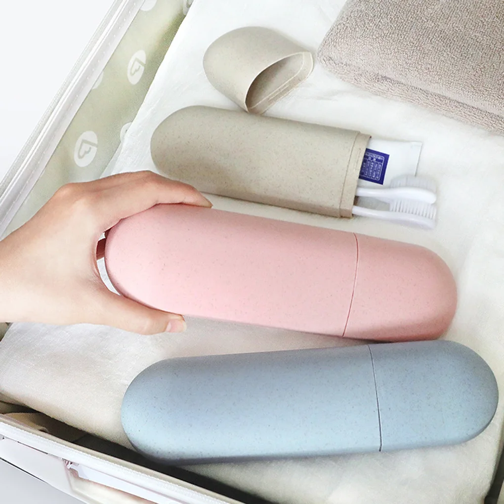 

Wheat Straw Portable Travel Toothpaste Toothbrush Holder Case Household Storage Cup Outdoor Holder