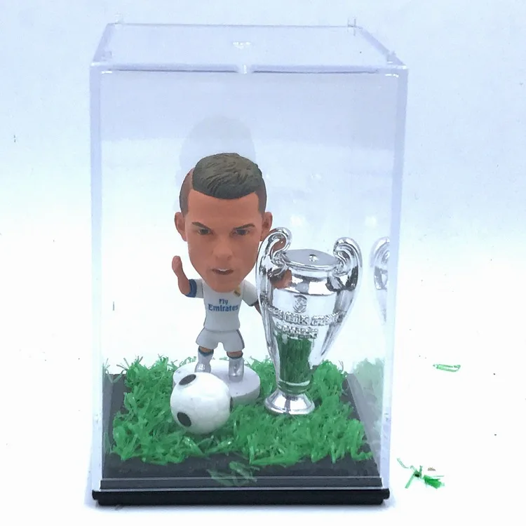 

[Temil] Collection Madrid Cristiano Ronaldo Action Figure Jersey Football star model Figure+Trophy+Football+Display box sets toy