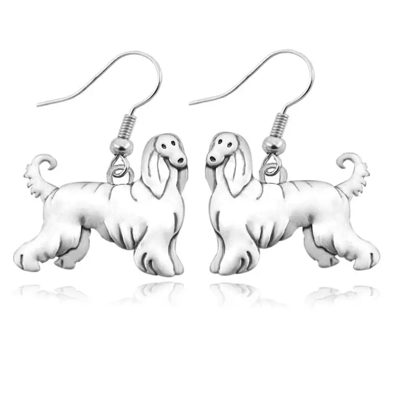 Винтажные серьги подвески Boho Afghan Hound Brincos богемные большие с собачкой для женщин и