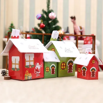

Creative Paper Christmas House Xmas Party Decorations House Pendants for Christmas Tree Hanging Ornaments addobbi albero natale