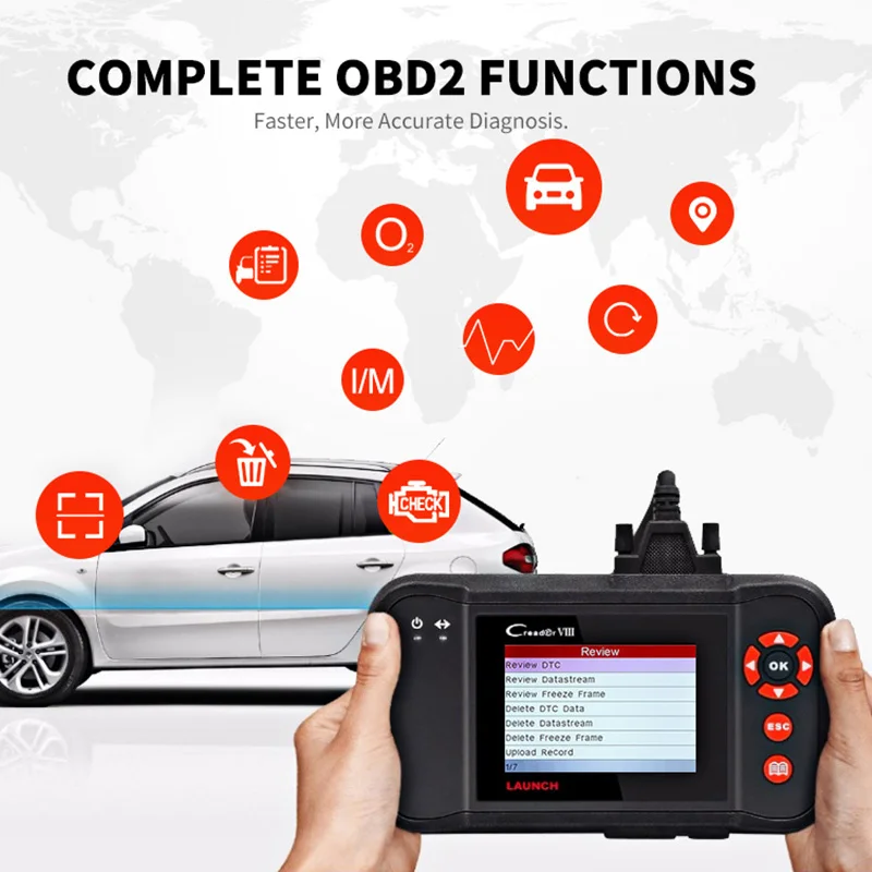 LAUNCH X431 Creader VII + OBD2 автомобильный сканер кодов автоматический диагностический
