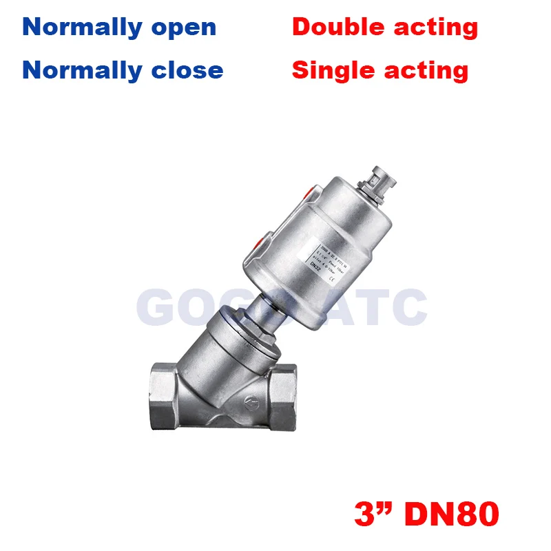 SS large Pneumatic seat actuator double angle valves stainless steel