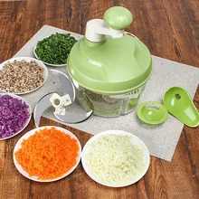 Multi-function Kitchen Manual Food Processor Household Meat Grinder Vegetable Chopper Quick Shredder Green Cutter Egg Blender