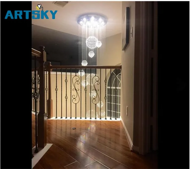 

LED Modern Crystal Chandelier For Home Decorating lighting Fixture W31.5" X H110