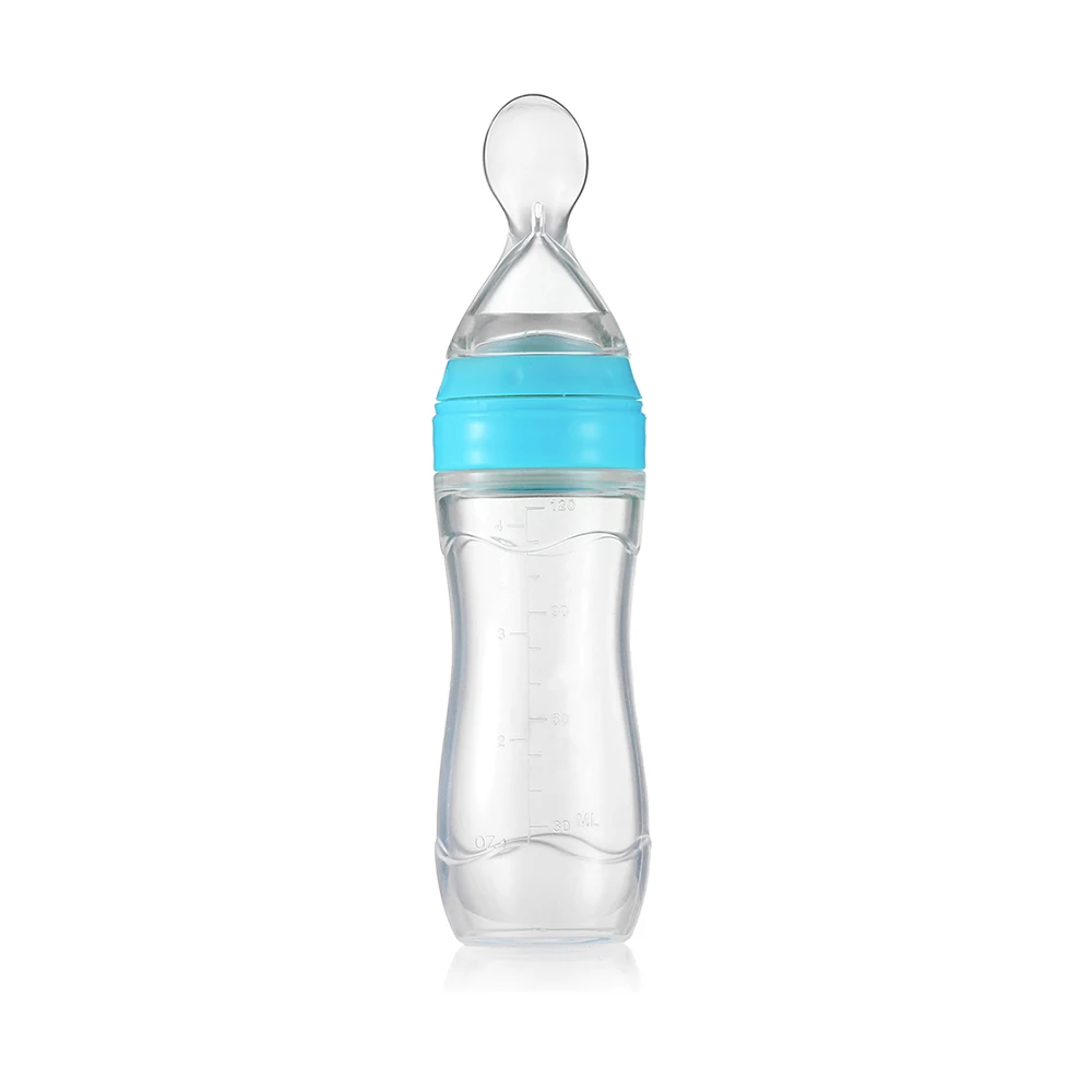 120 мл Детская Бутылочка для малышей герметичная силиконовая насадка на бутылочку для кормления с ложкой Пищевая Добавка Сок рисовые бутылки с зерном BPA бесплатно PP