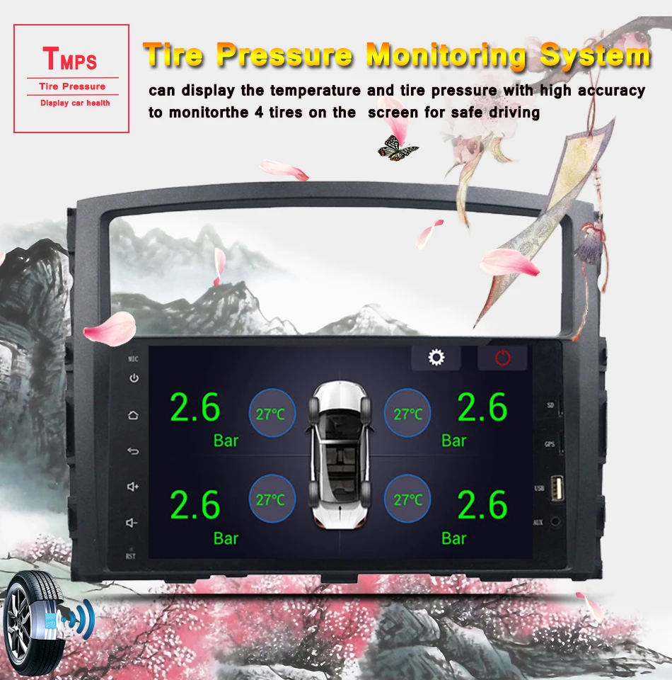 Excellent Octa 8 Core Android 9.0 For MITSUBISHI PAJERO V97 V93 2006-2015 Car DVD Player GPS Navi support 4G DAB+ TPMS 64G ROM 4G RAM 14