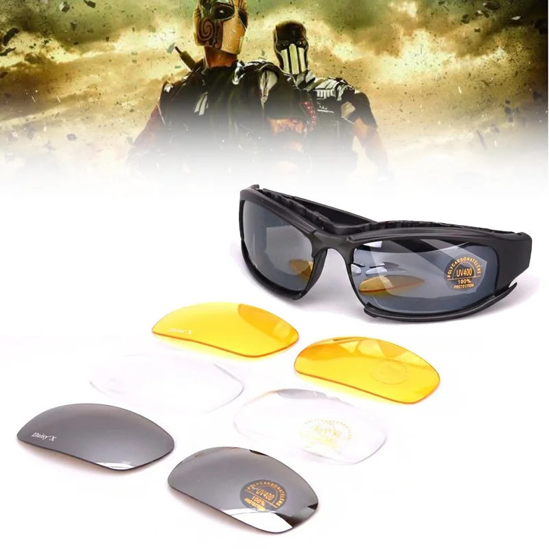 2 in 1 Hunting Airsoft Shooting Polarized Daisy X7 Army Sunglasses