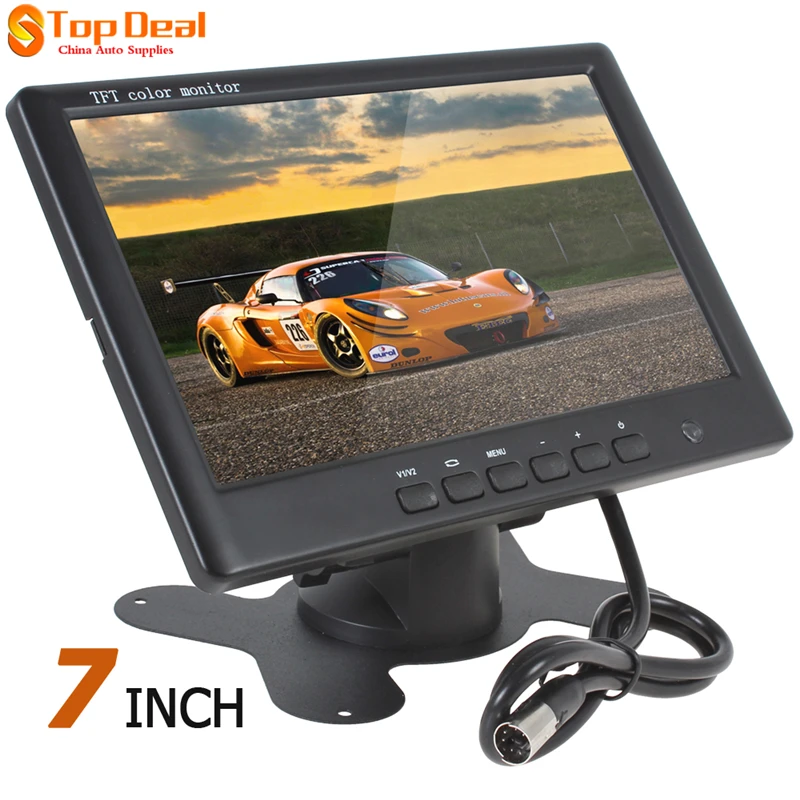 Bán Hot! 800*480 7 Inch HD Color Màn Hình TFT LCD Rear View Camera Monitor 2 Video Đầu Vào AV Car Xếp DVD VCD Player Màn Hình