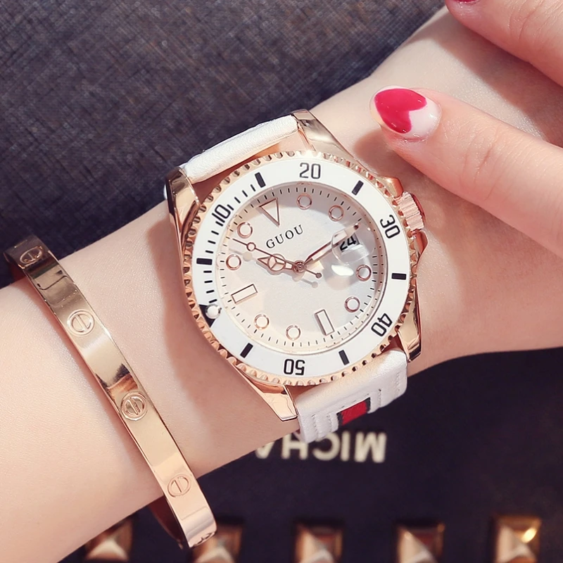

Large dial watches female trend Damen belt handsome waterproof ghost casual fashion personality lovers fashion watch