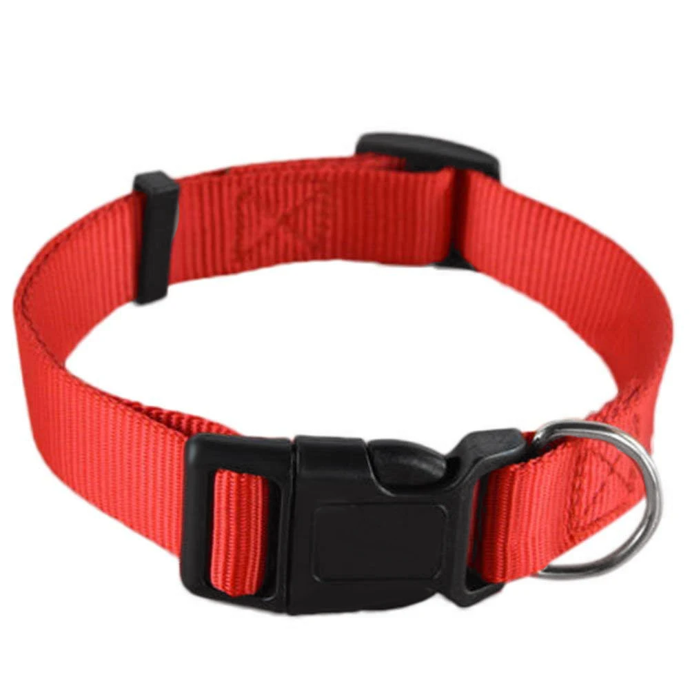 Adjustable Nylon Dog Puppy Collar with Buckle and Clip for Lead