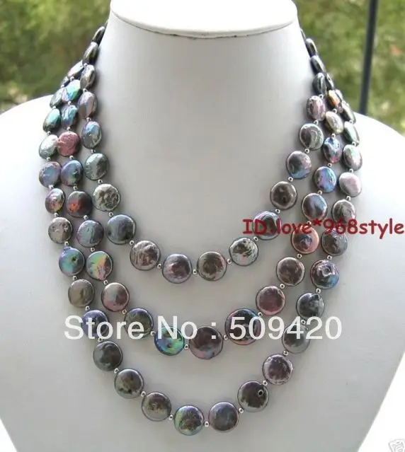 

~~ Free Shipping >>New 10MM Gray Coin Reborn Quality Natural Pearl Handmade Fashion Necklace 50